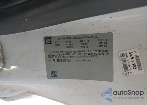 2011 Chevrolet Camaro 1Lt z USA, uszkodzony, nr VIN 2G1FB1EDXB9123554